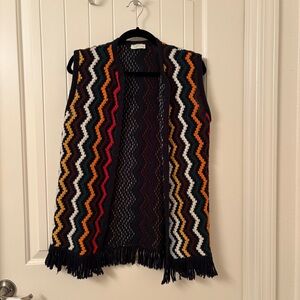 Vintage Lane Bryant Multicolor Zigzag Knit Vest